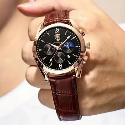 POEDAGAR Men's Analog Quartz Timepiece