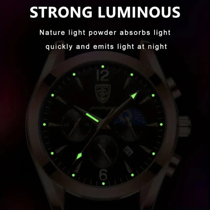 POEDAGAR Men's Analog Quartz Timepiece