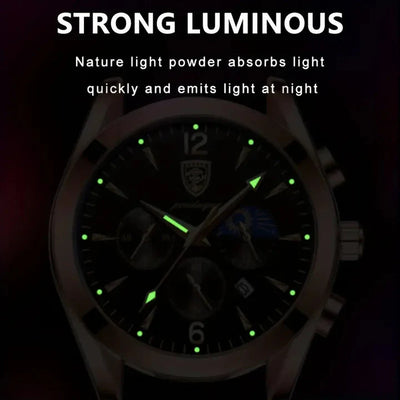 POEDAGAR Men's Analog Quartz Timepiece