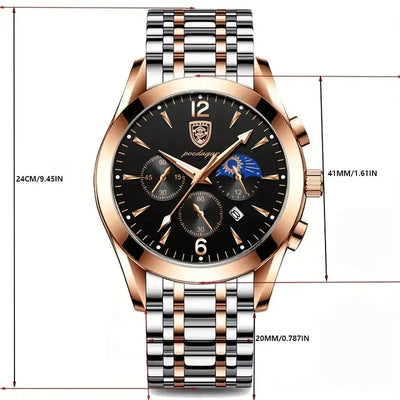 POEDAGAR Men's Analog Quartz Timepiece