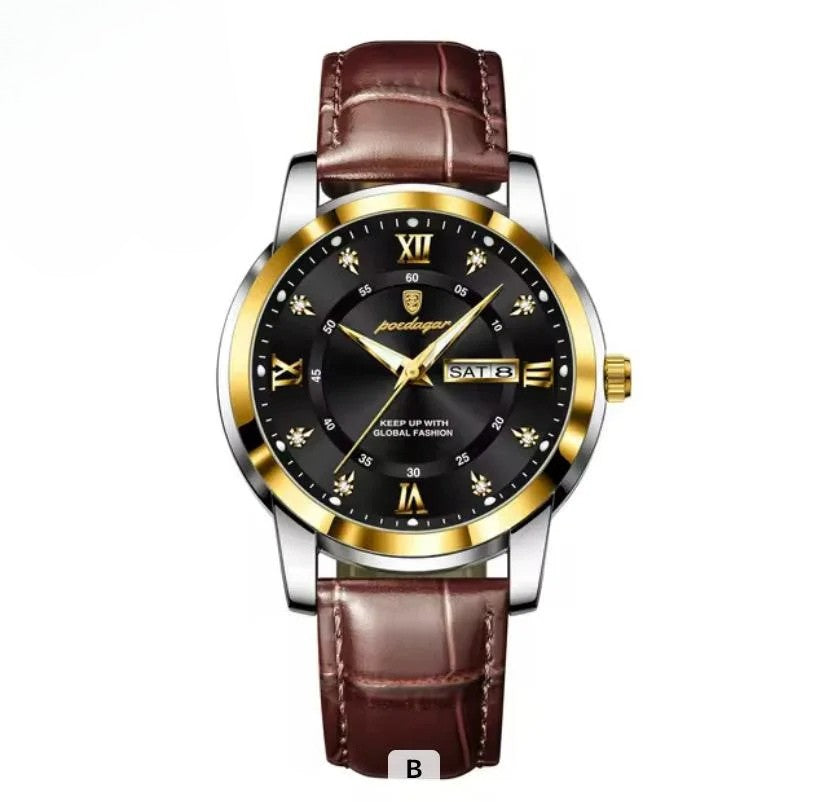 POEDAGAR Man Watch Quartz
